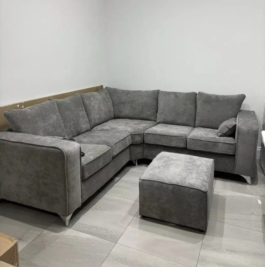 5x Seater Corner Sofa + Pouffe || High Back Cushion Cash On Delivery