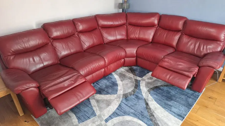 SCS La-Z-Boy Red Leather Modular Corner Sofa