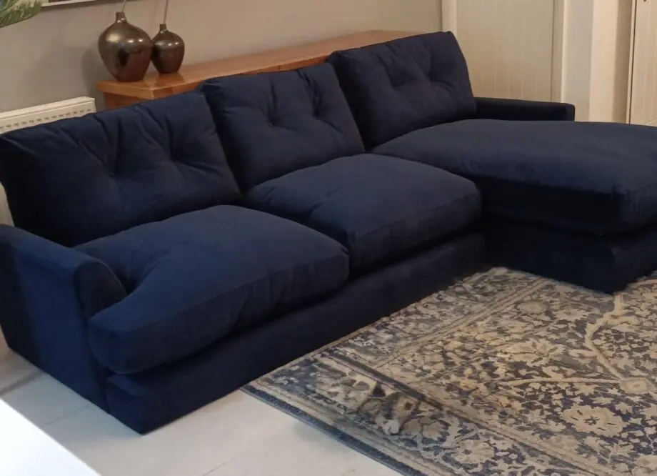 Joules DFS Patterdale deluxe velvet right hand chaise sofa