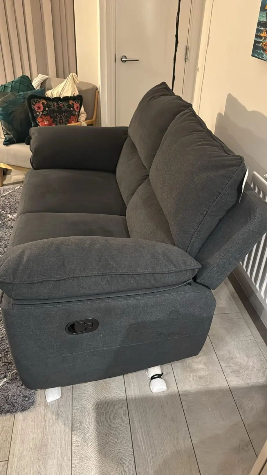 Furniture and Choice Grey Recliner sofa
