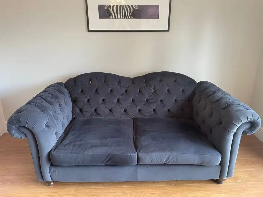 DFS Joules 3 seater velvet sofa.