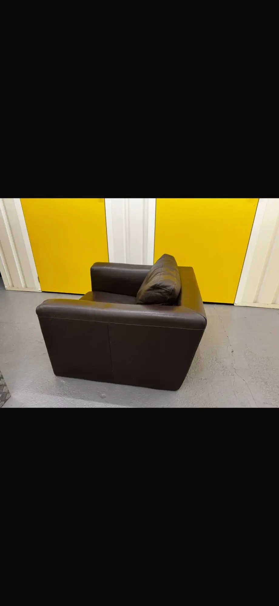Furniture village brown leather 3 seater and matching chair