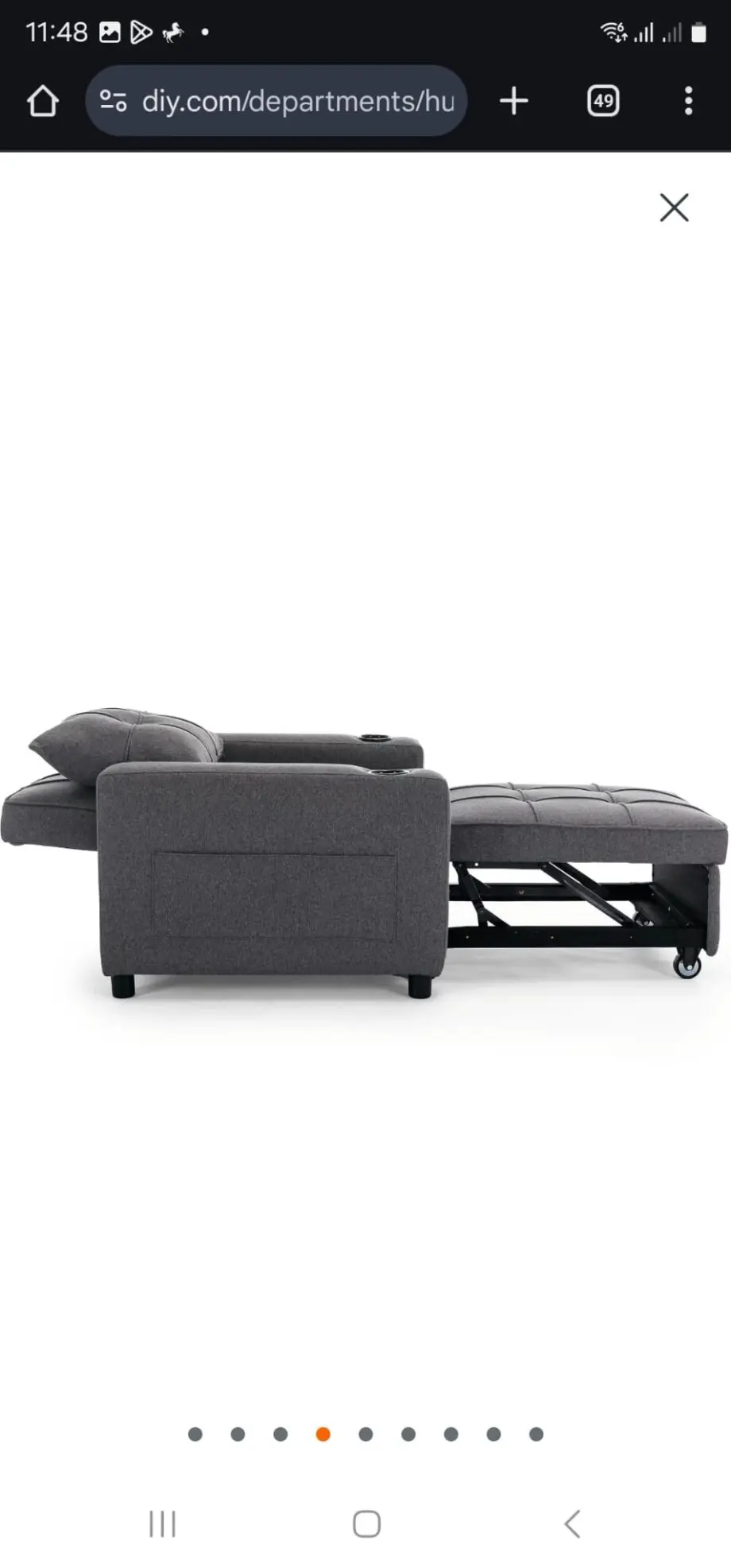 New in box Hudson 1 seater sofabed (from D.F.S) gray in color