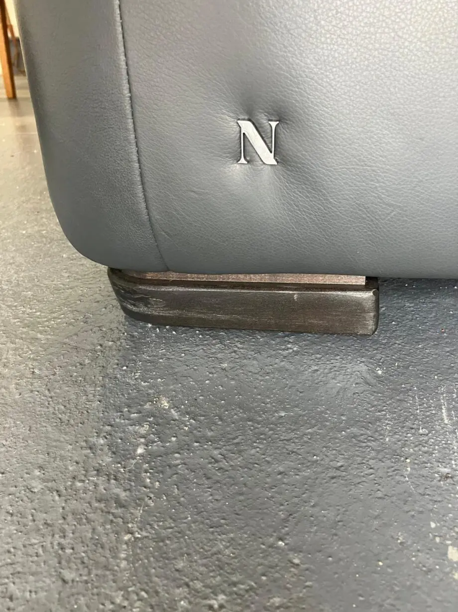Natuzzi grey leather 3 seater sofa