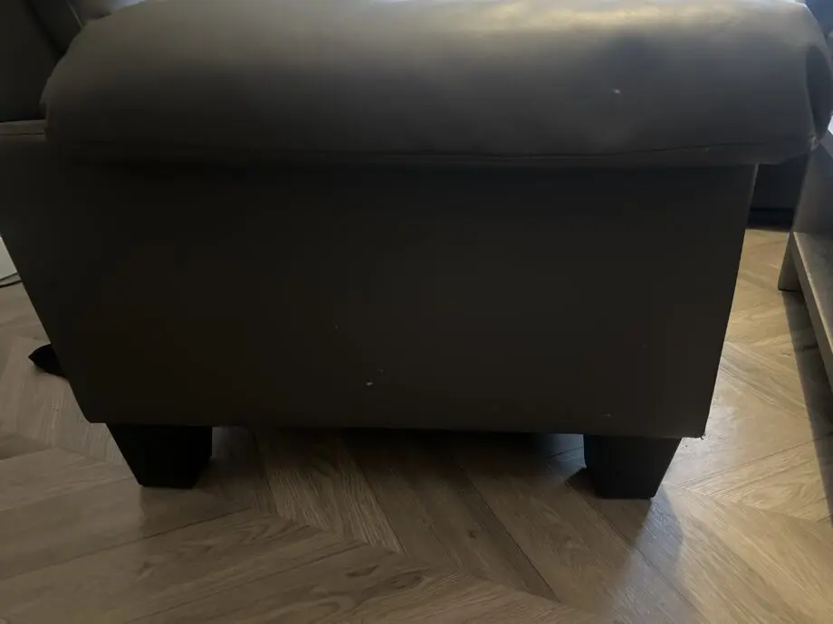 2 seater grey faux leather sofa