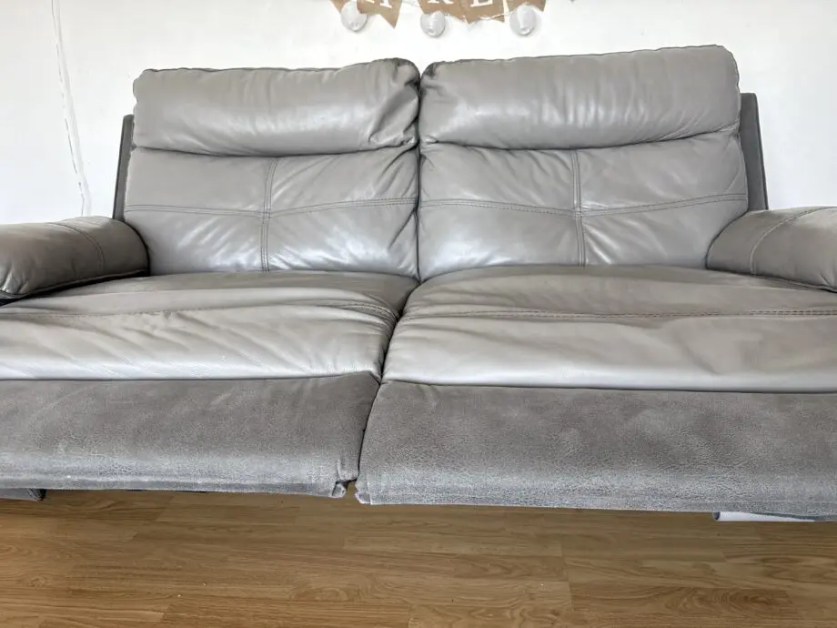 Argos Home Charles Leather Mix 3 Seater Recliner Sofa - Grey873/1429