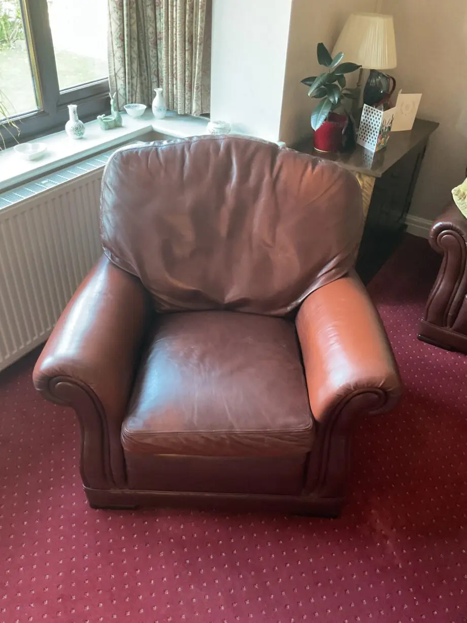 Parker Knoll 3 piece Suite in brown leather