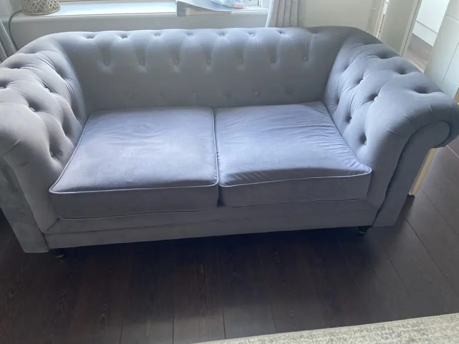 DFS Grey chesterfield sofas