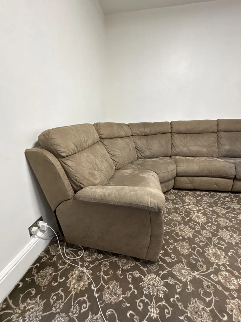 SCS Beige/Brown Corner Sofa