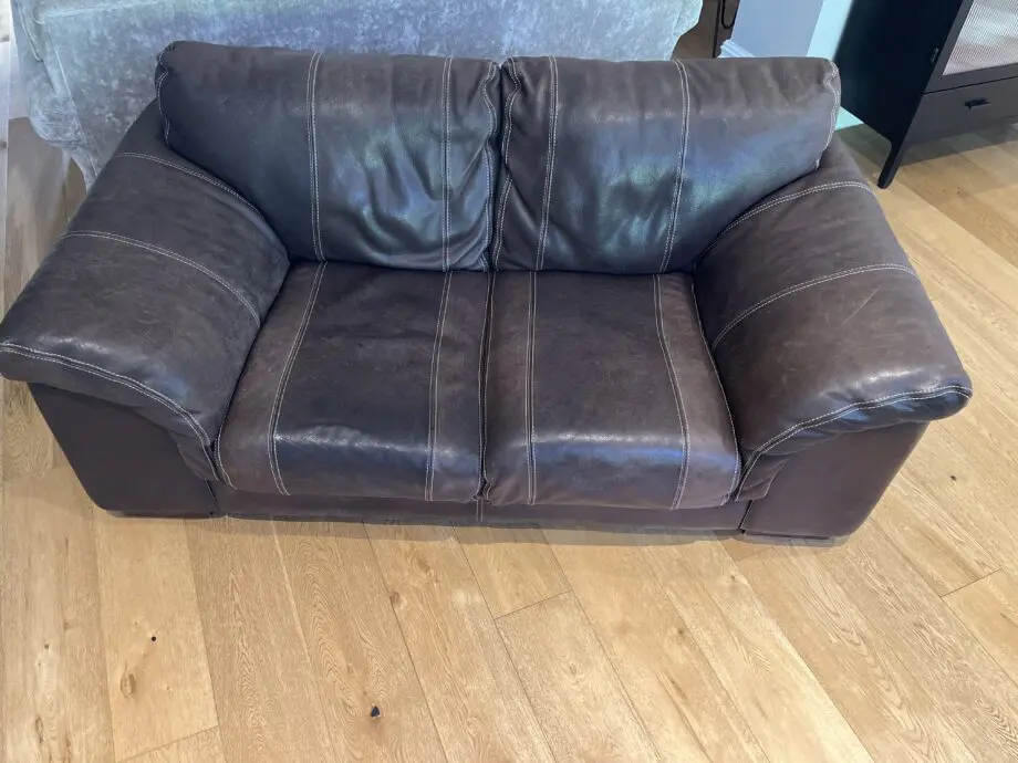 DFS Dark brown leather sofa set - 4 seater and 3 seater
