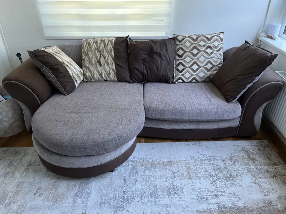 DFS Grey Pillow Back Lounger