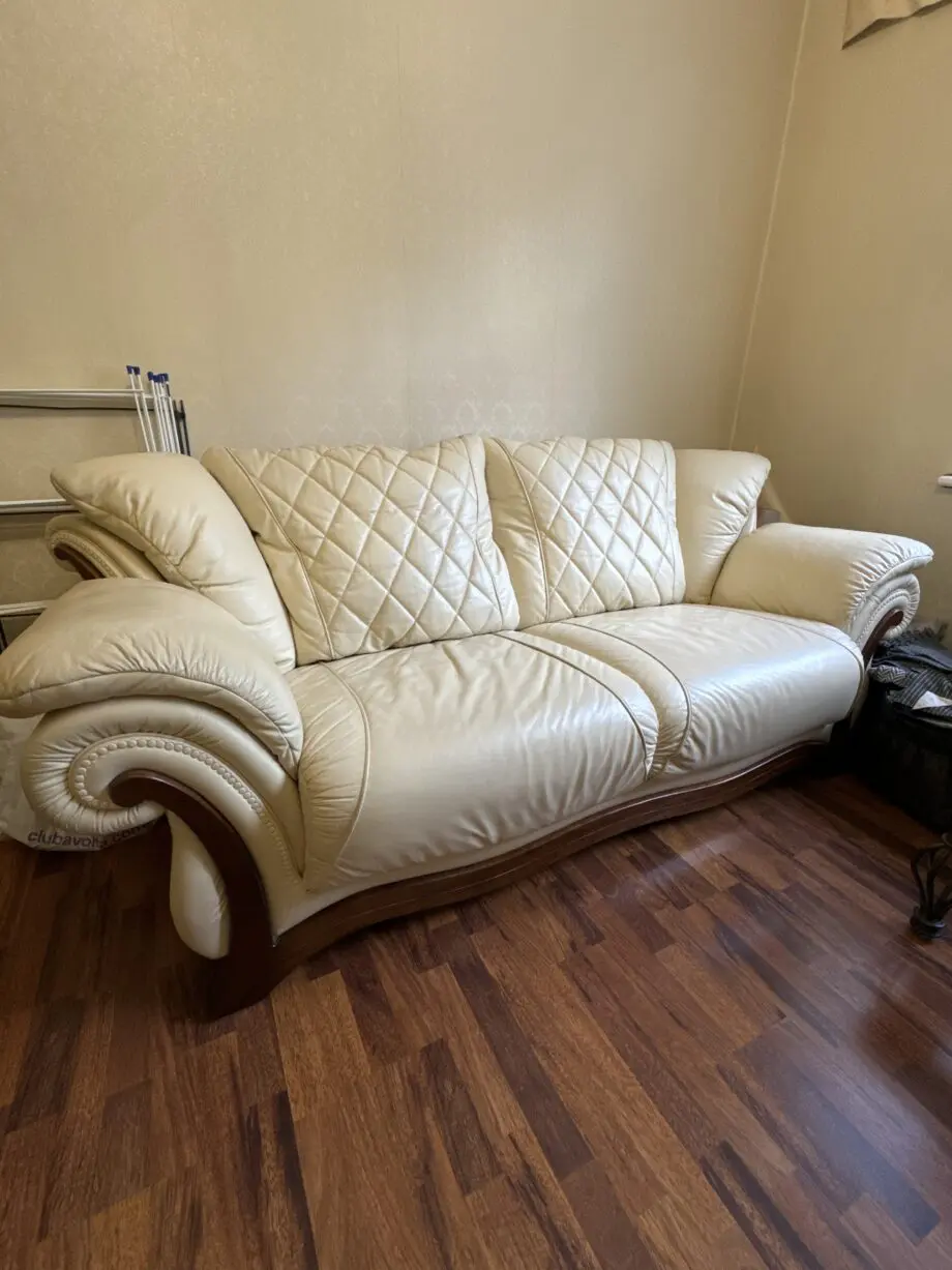 SCS luxury cream leather sofa set 3 & 2 seater