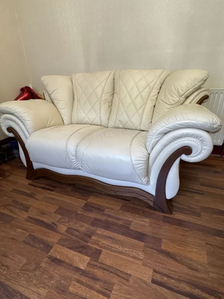 SCS luxury cream leather sofa set 3 & 2 seater