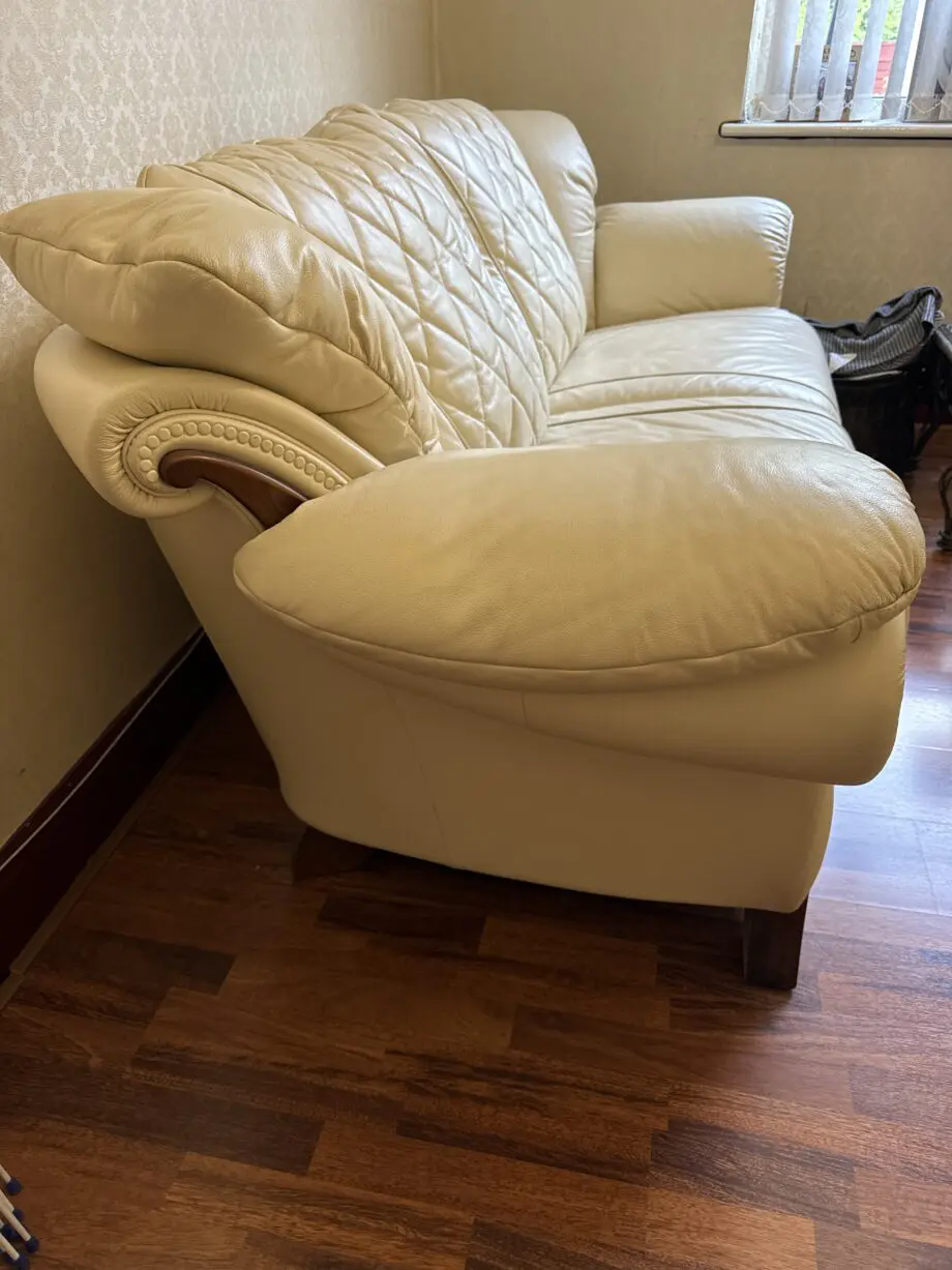 SCS luxury cream leather sofa set 3 & 2 seater