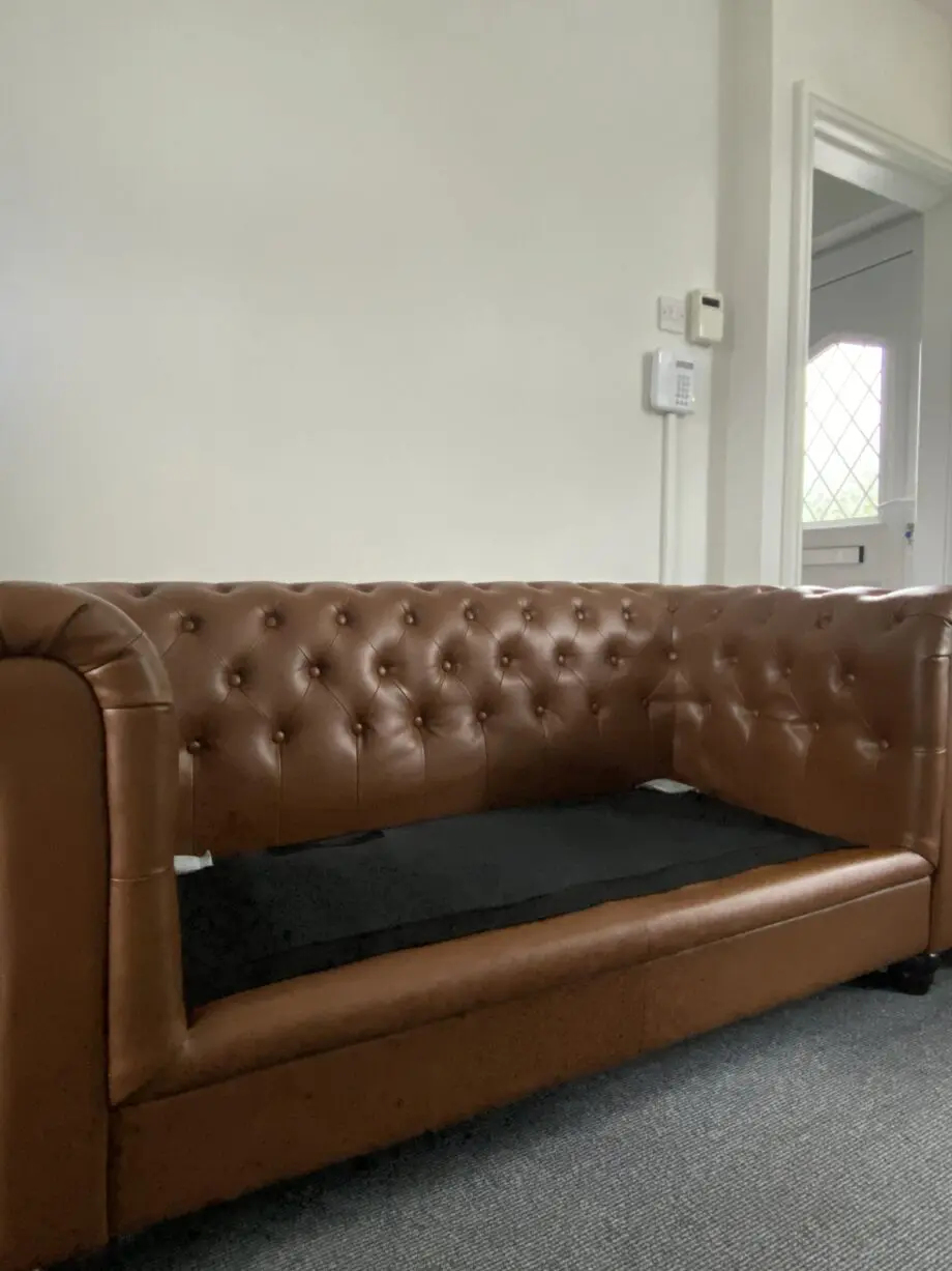Furniture and choice Hampton Tan 2 Seater Chesterfield Sofa