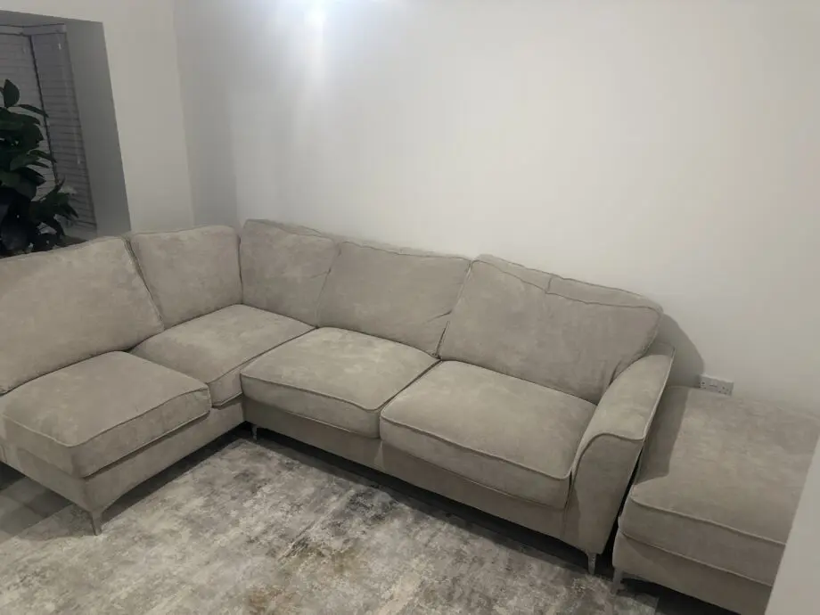 Furniture village silver grey corner sofa