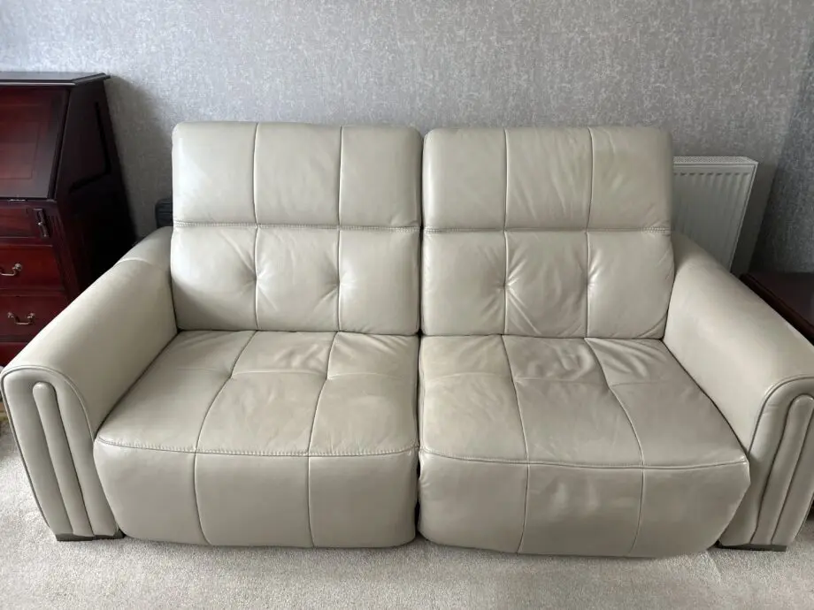 Sofology Alessio 3 seater & Chair leather in beige