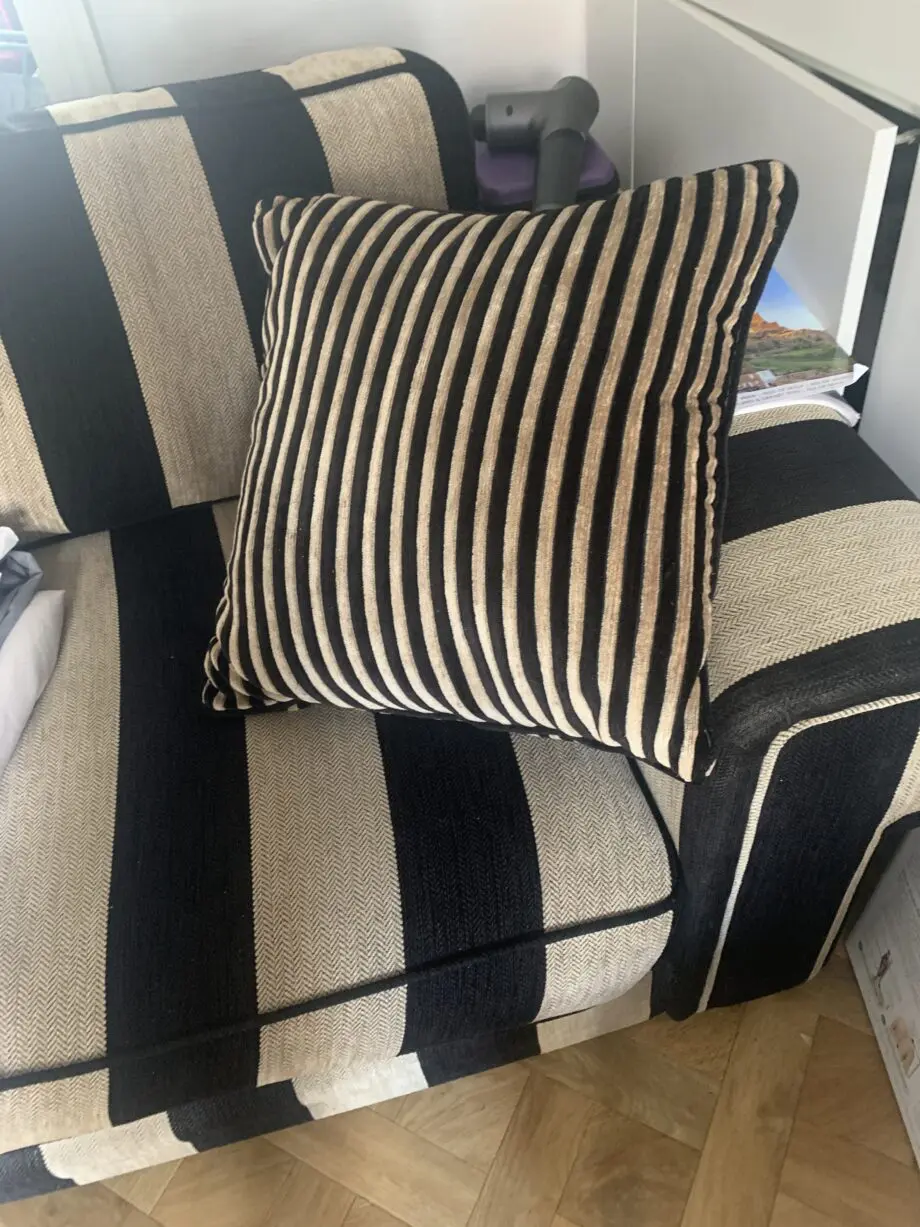 black and beige stripe