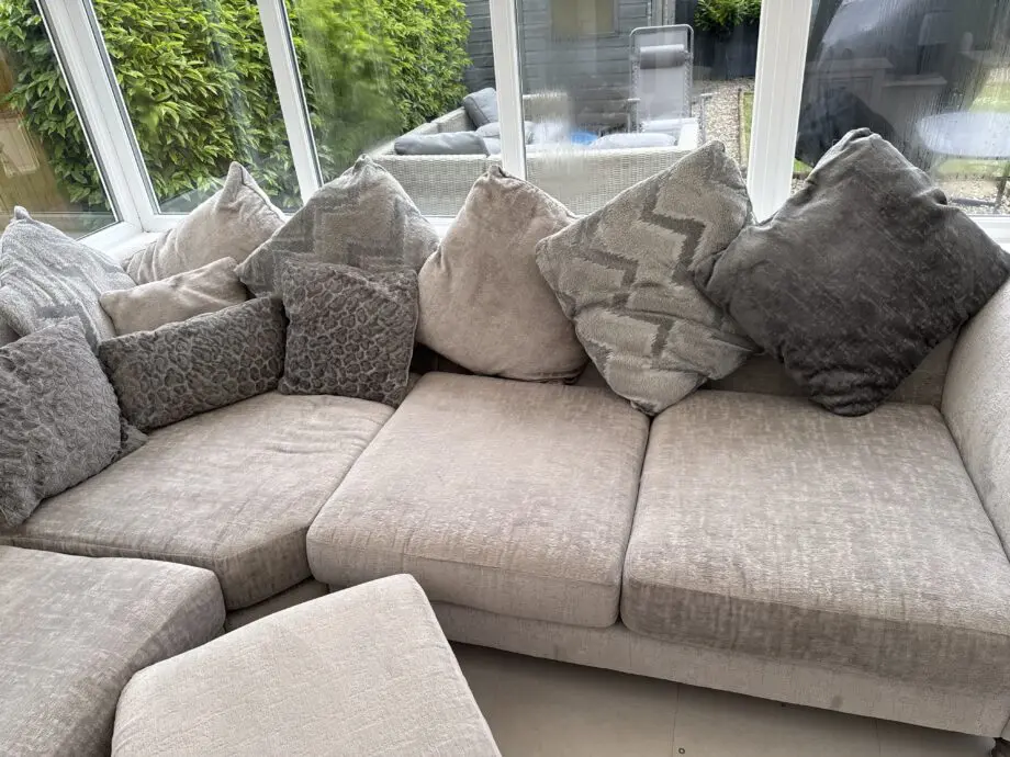 Dfs crushed velvet corner sofa