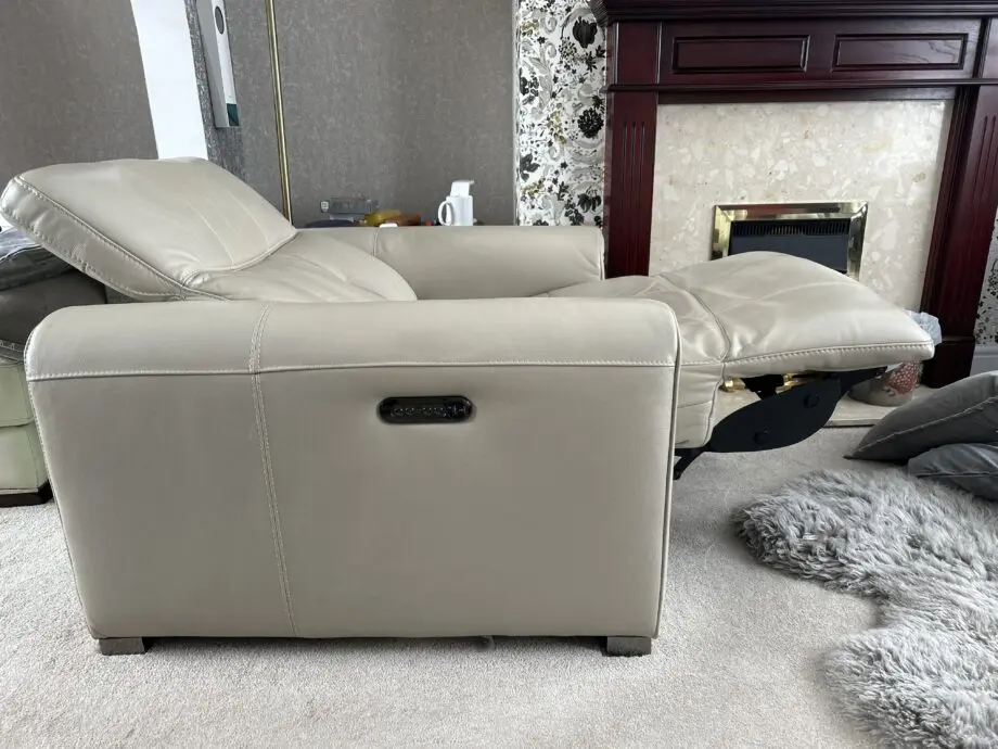 Sofology Alessio 3 seater & Chair leather in beige