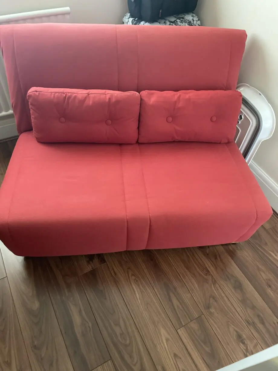 Red 2 seater bed sofa