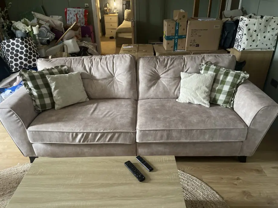 SCS Eliza Fabric Cream Sofa & Chair