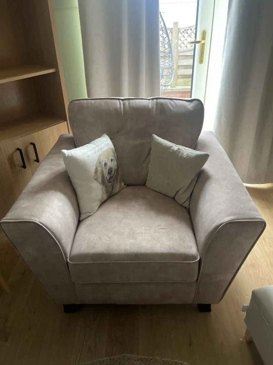 SCS Eliza Fabric Cream Sofa & Chair