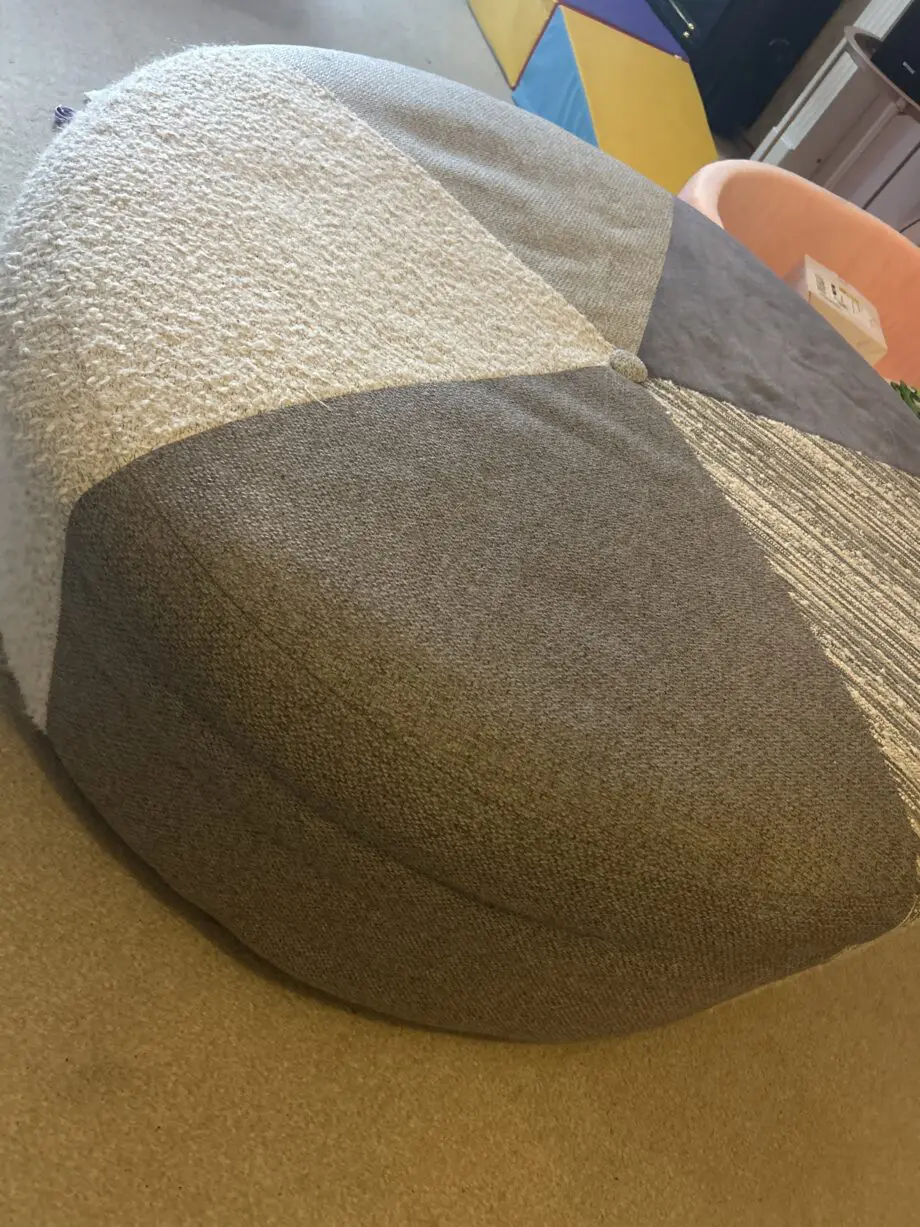 Dfs grey corner sofa, footstall and spinny chair