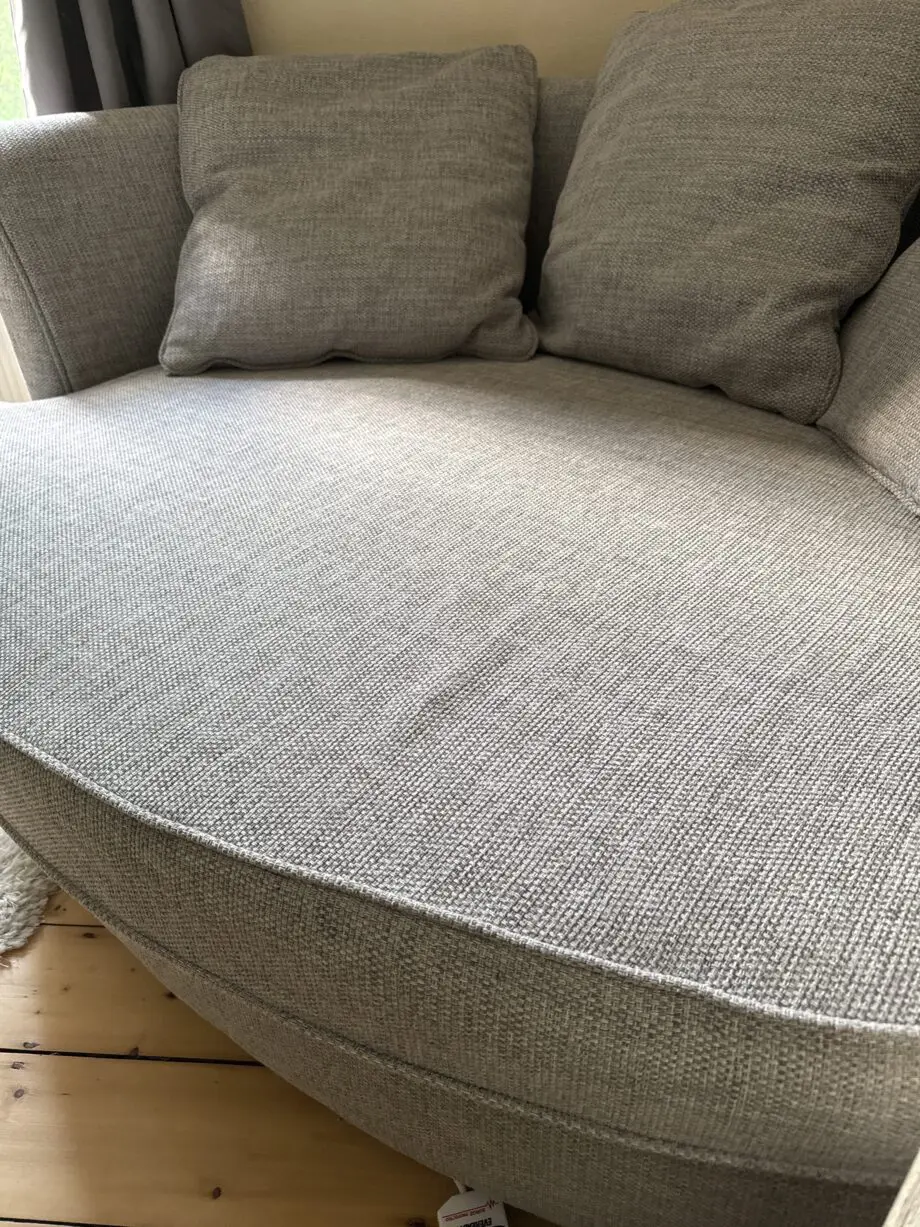 Hornby Pillow Back Oval Cuddler Sofa Silver