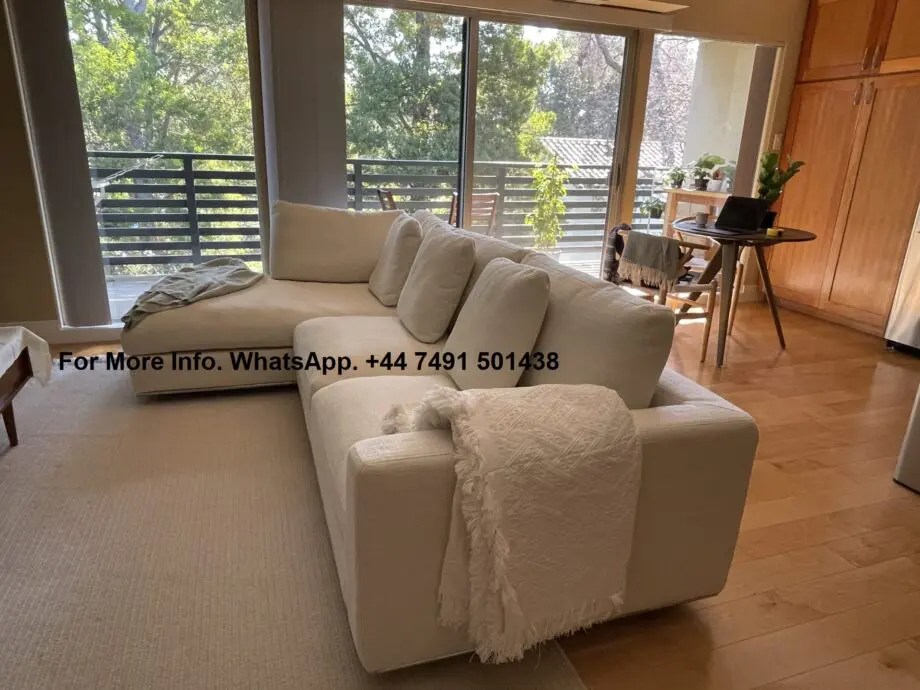 Sectional Comfort Sofa || Beige Colour + Full Back Cushion