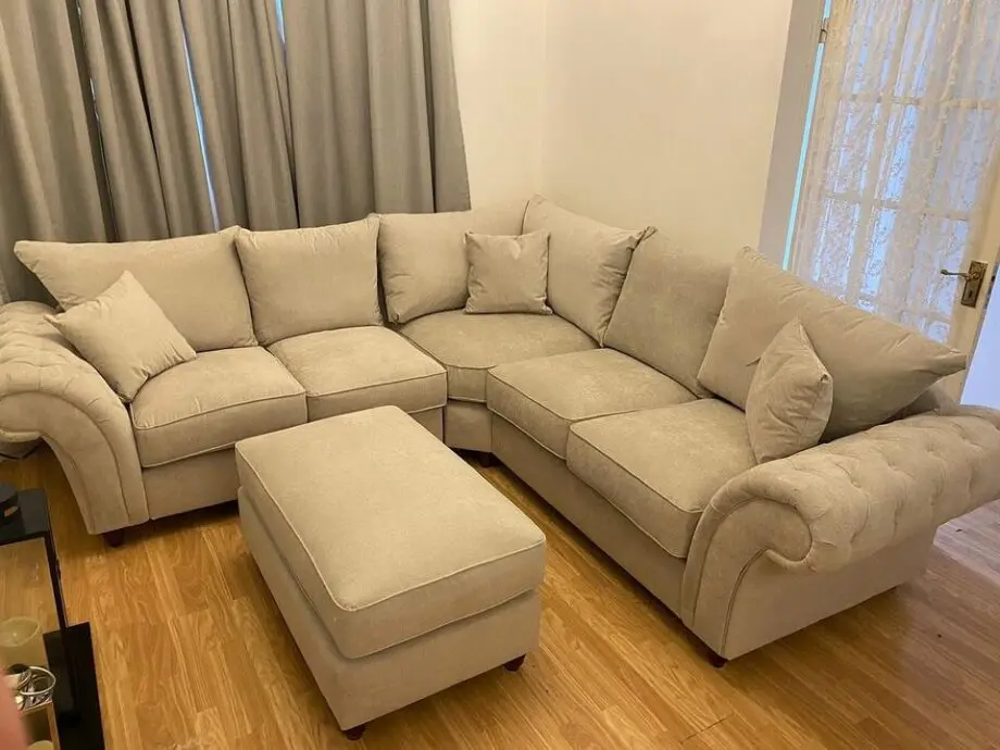 Windsor Corner Sofa + Matching Pouffe For SALE