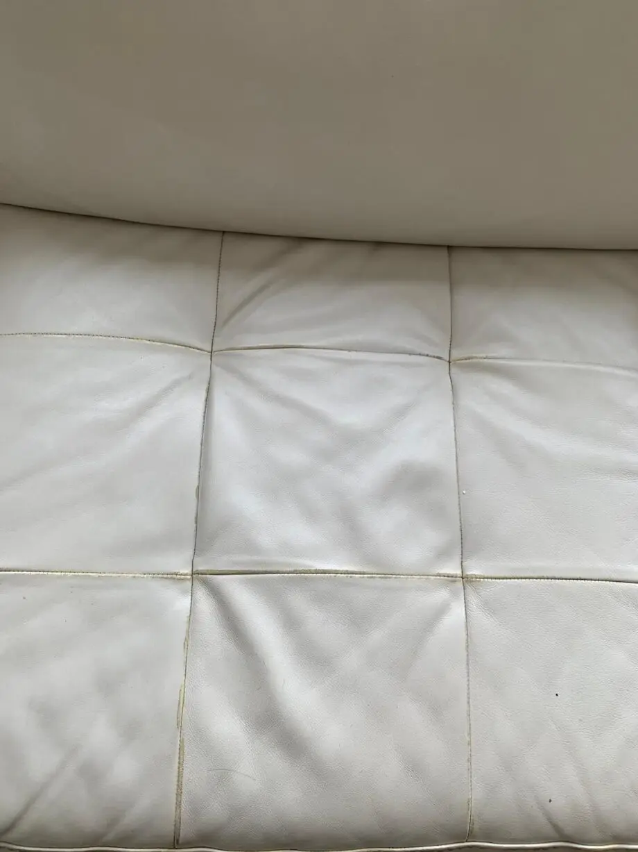 Natuzzi Off White Leather Corner Sofa, 5-6 Seater