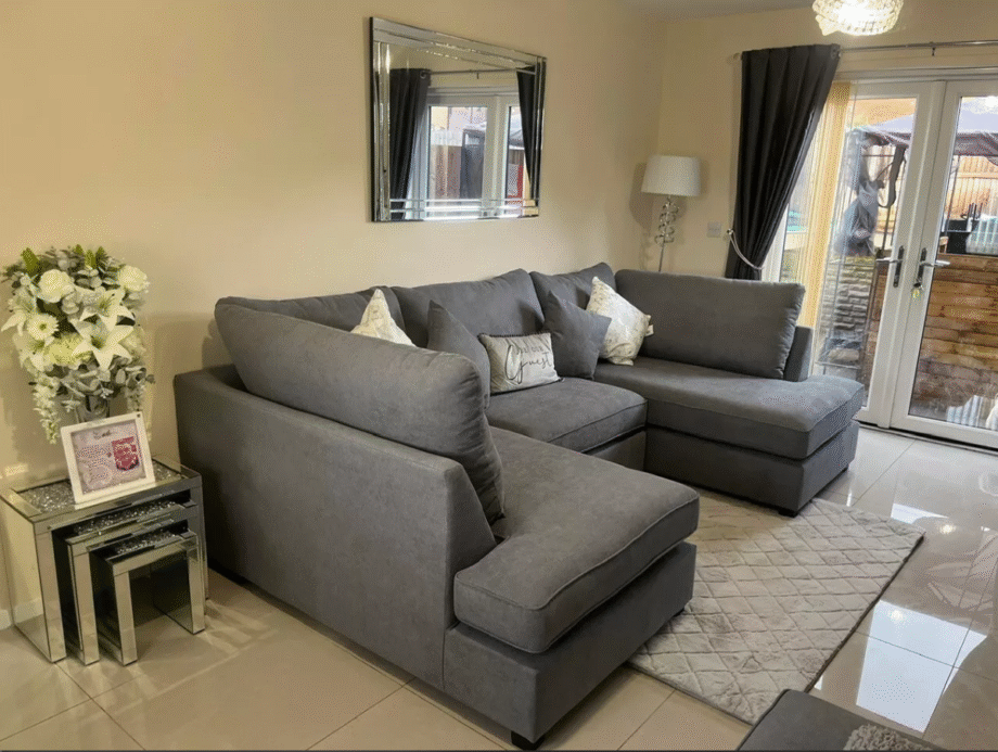 U Shaped Sectional Couch For Sale Grey Colour