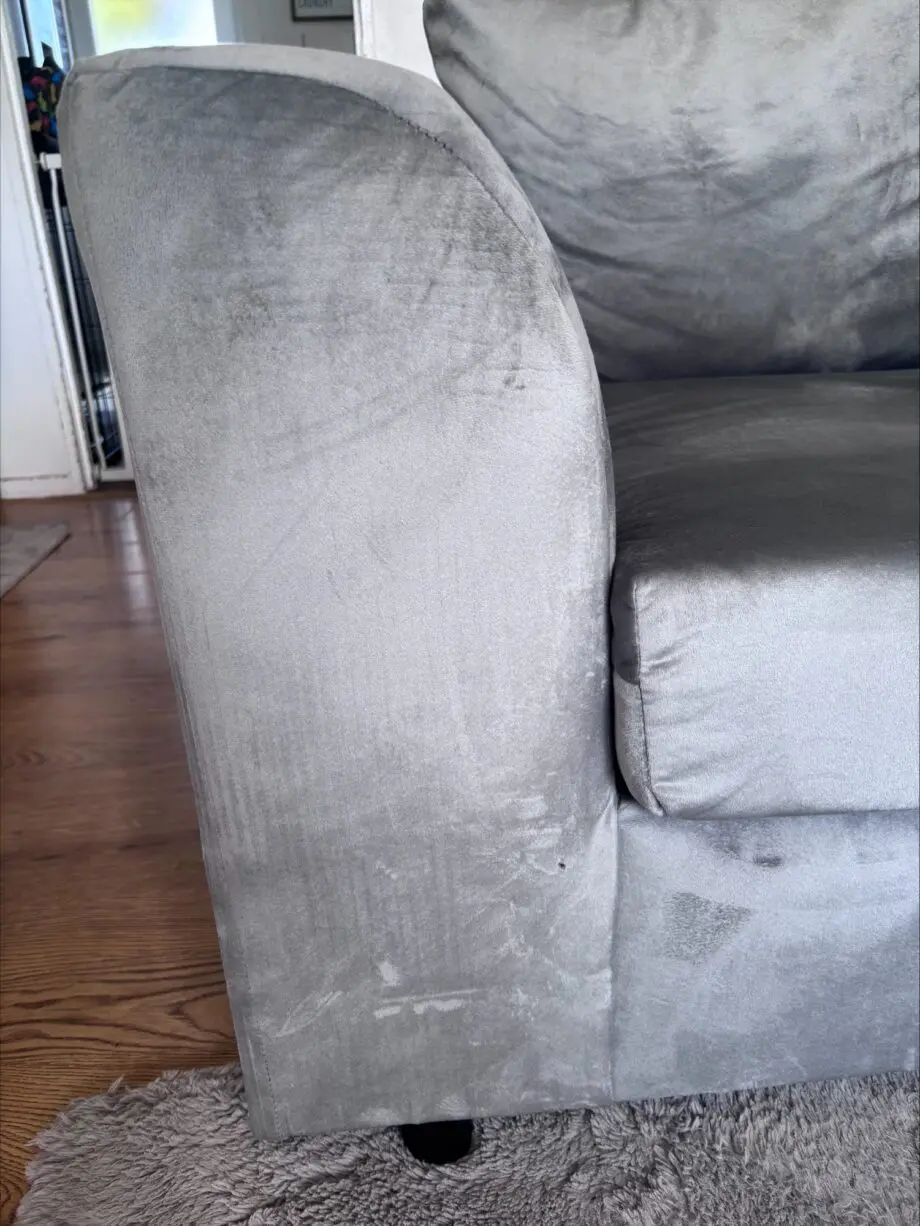 Plush Velvet Silver Corner Sofa