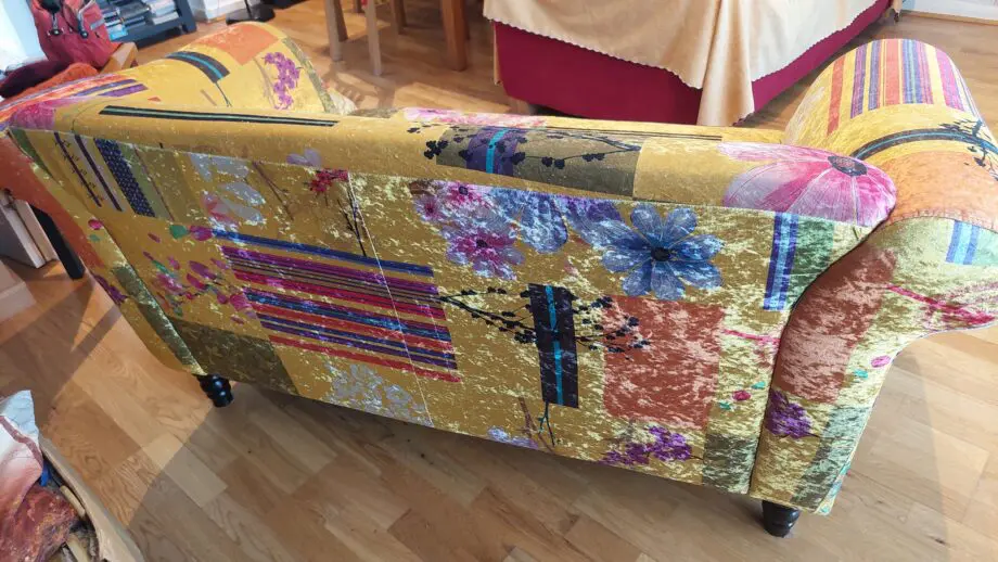 Two seater yellow patchwork