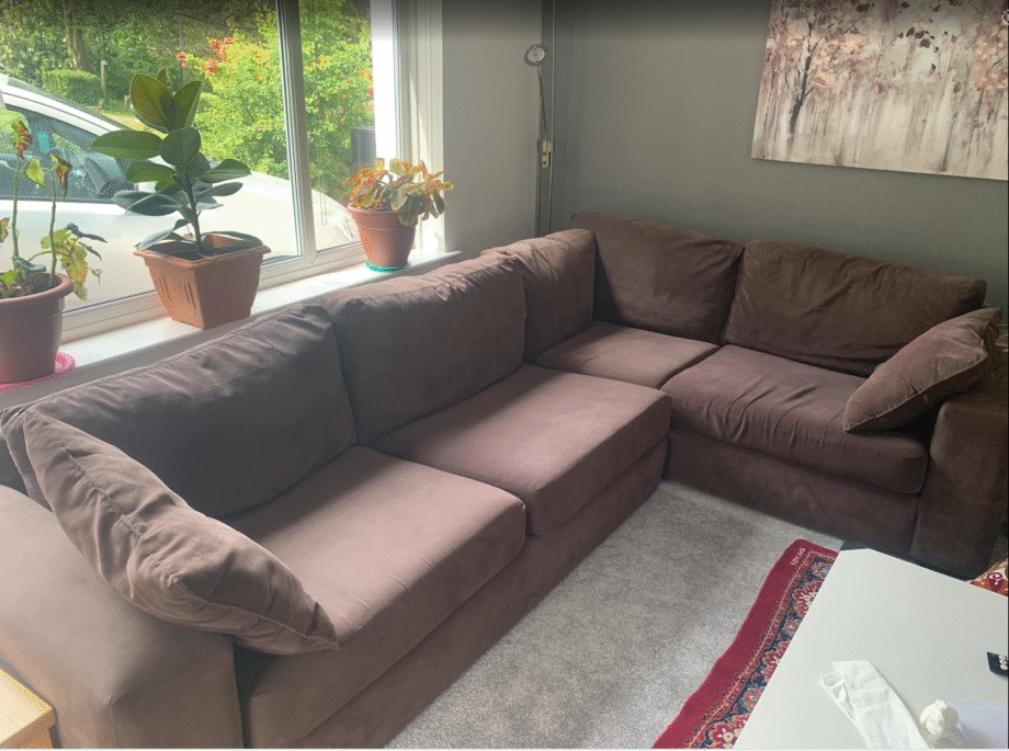 Heart of House Eton Fabric Right Corner Sofa - Chocolate Corner Sofa Living room Furniture