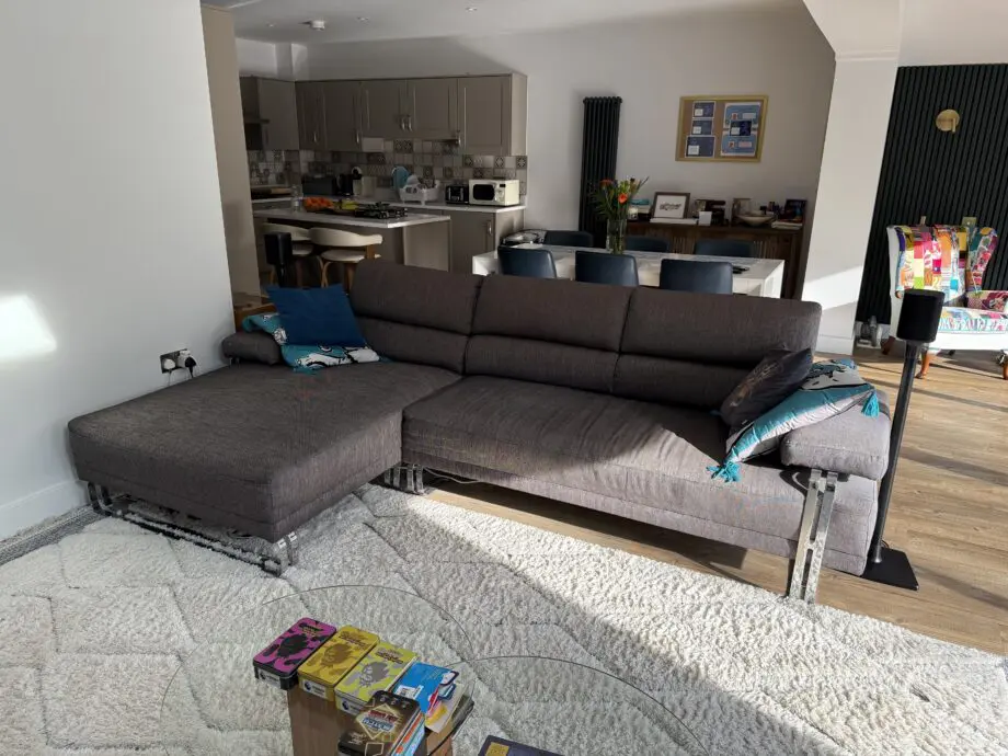 Hand-made Italian corner sofa (£4000 when bought new)