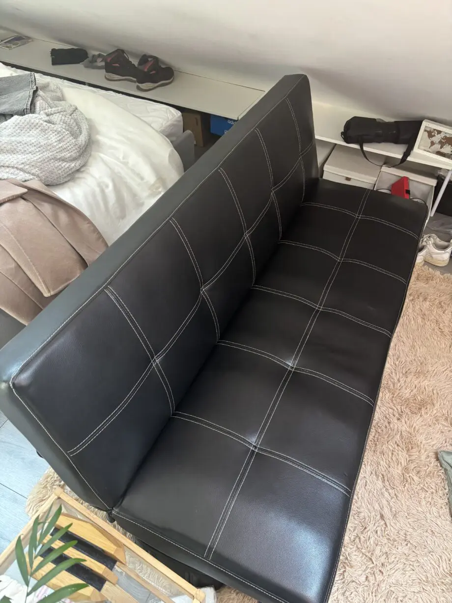 Single Faux Leather Sofa Bed