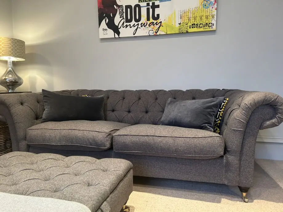 NEXT GOSFORD 3 seater sofas and footstool in excellent condition with extra cushions and covers!