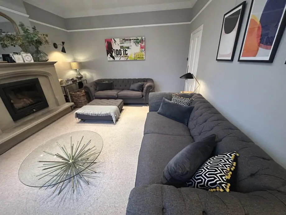 NEXT GOSFORD 3 seater sofas and footstool in excellent condition with extra cushions and covers!