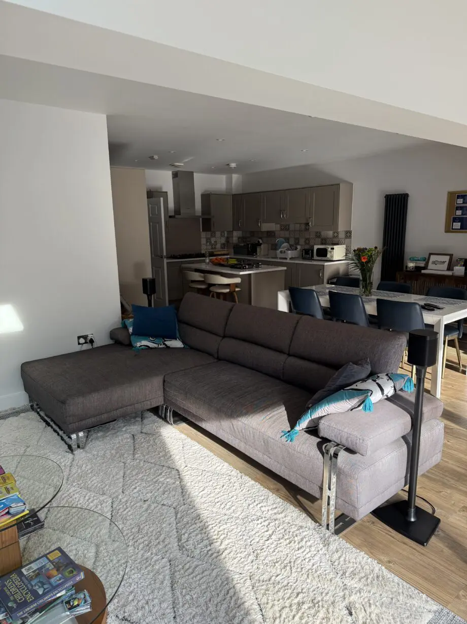 Hand-made Italian corner sofa (£4000 when bought new)
