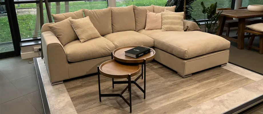 Beige Velvet Corner High Back Sofa For Sale ~ Cash on Delivery
