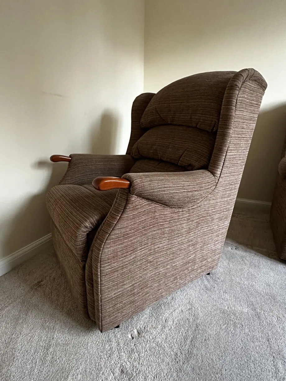 HSL 2 Seater Linton model Sofa & fixed Chair in Brown