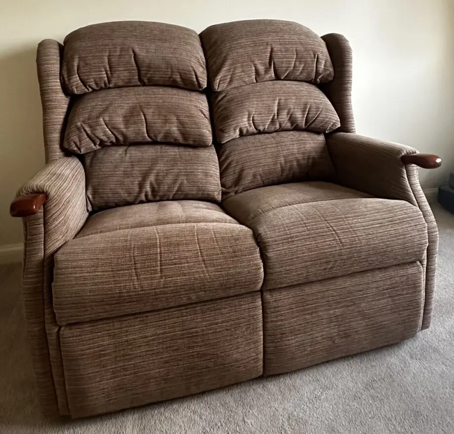 HSL 2 Seater Linton model Sofa & fixed Chair in Brown