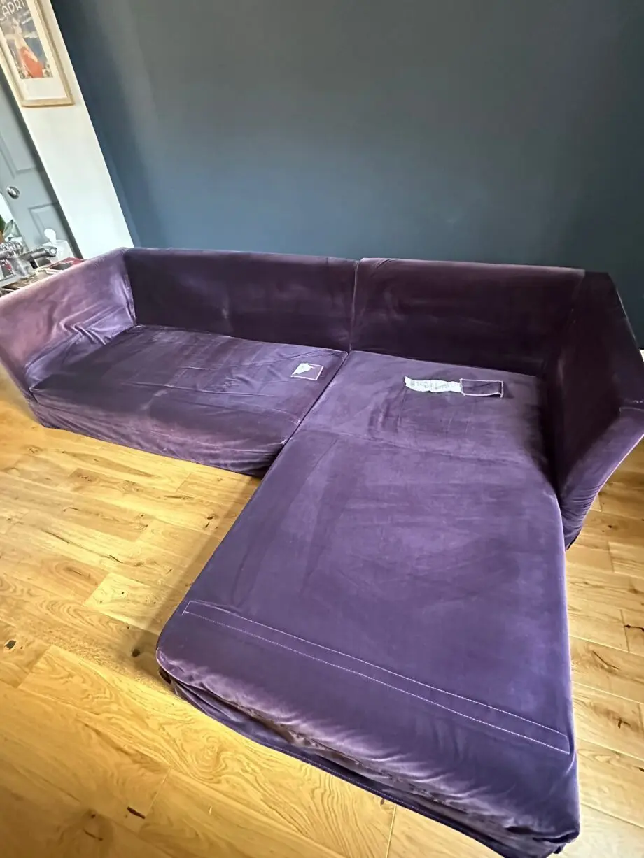 Sofa.com Otto medium chaise sofa in damsen smart velvet