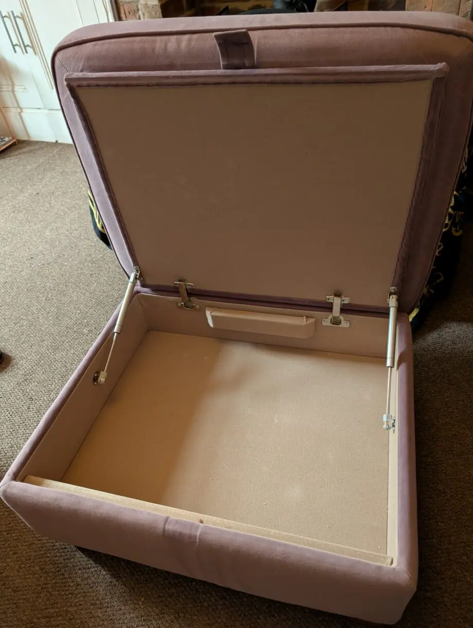 Dusty Pink Loveseat, Armchair and Pouffe from Next
