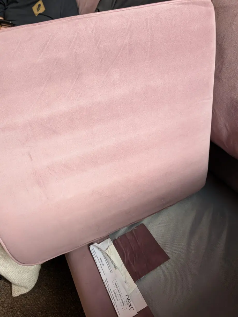 Dusty Pink Loveseat, Armchair and Pouffe from Next