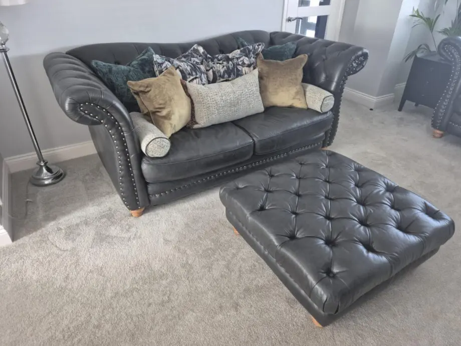 Alexander and James full leather Chesterfield