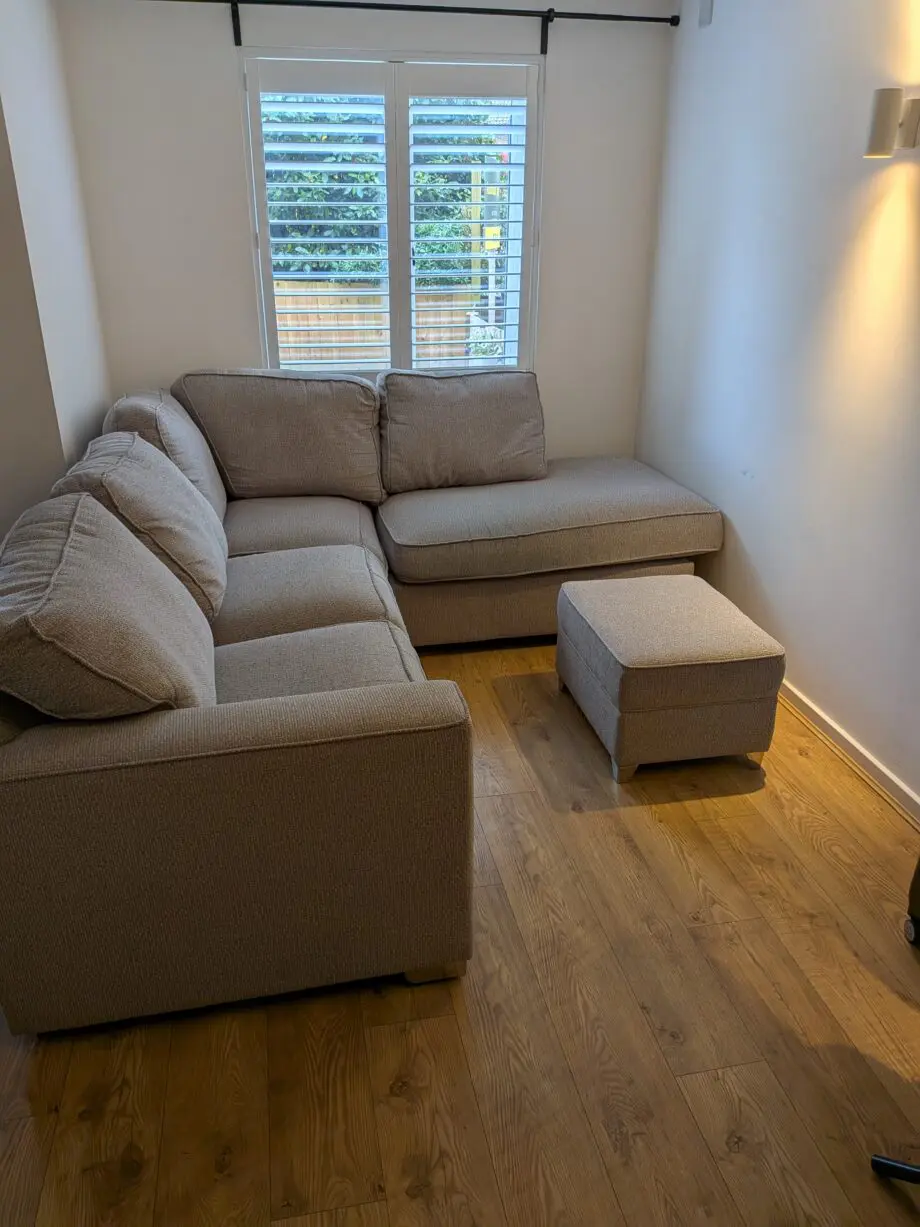 Furniture Village Combi corner chaise sofa bed and foot stool