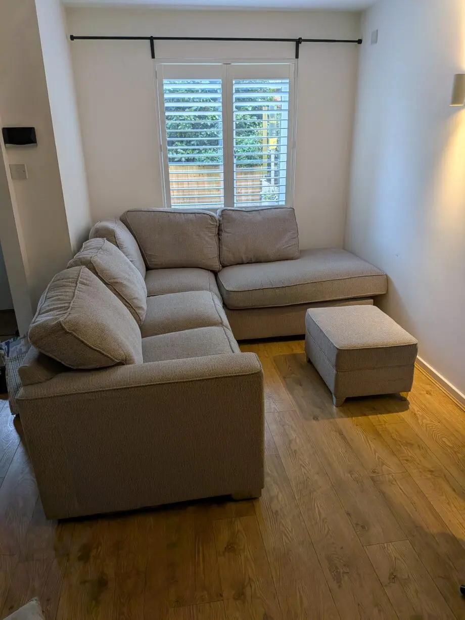 Furniture Village Combi corner chaise sofa bed and foot stool